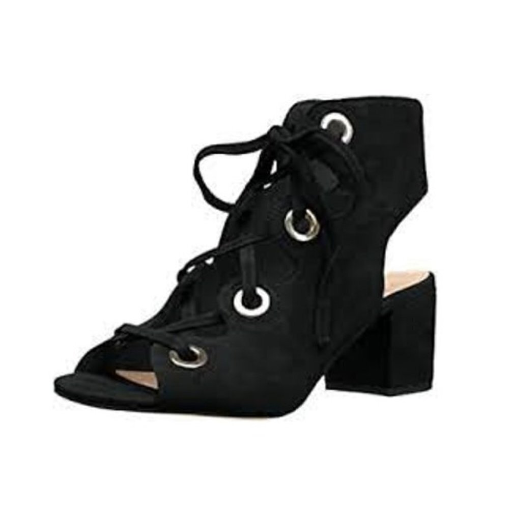 Nine West Gaines Suede Leather Lace up Grommet sandal 6.5